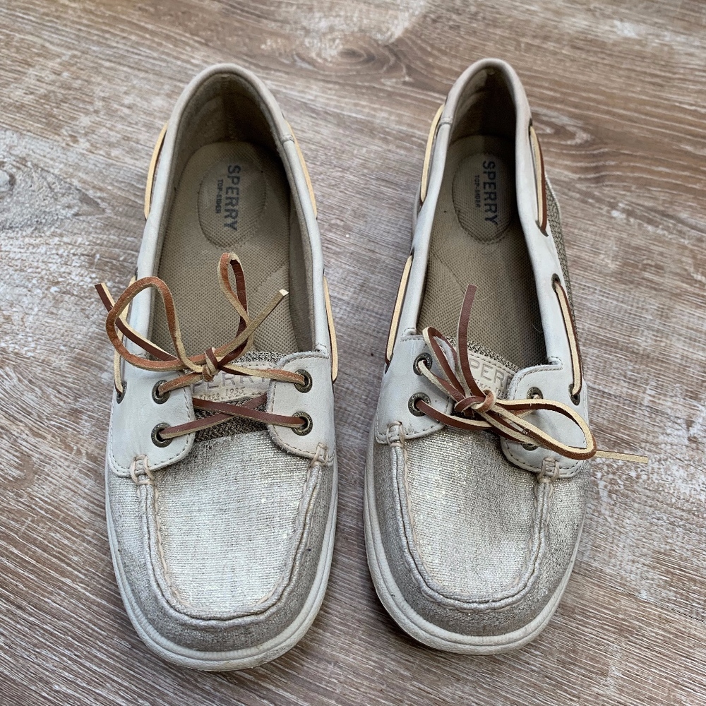 Sperry Top-sider Silver and Grey Laced Boat Shoe